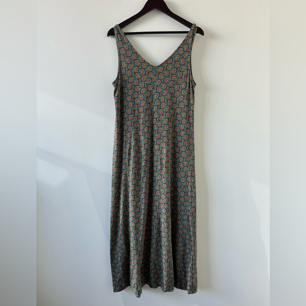 French Organic Cotton Parrot Print Maxi Dress